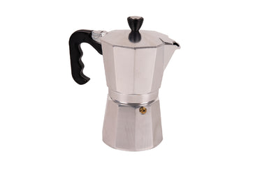 Cafetera Italiana de Inducción | Aluminio con Mango de Nylon | Disponible en 6, 9 y 12 Tazas